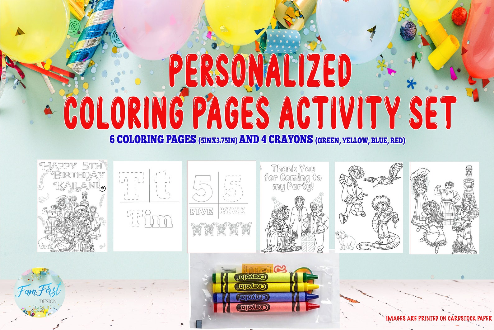 Encanto Coloring Activity Set Encanto Personalized Coloring - Etsy