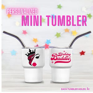 Custom Mini Tumbler Shot Glass | Personalized & Fun Shot Glasses for any Occasion | Bachelorette Party | Bridesmaid N Adult Party Favor gift