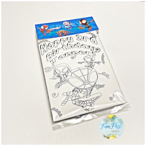 Spidey and his Amazing Friends Coloring Activity Set -  Spidey Personalized Coloring Pages with Crayons Party Favors