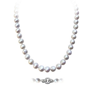 Collar llamativo de perlas Kasumi de 11-14 mm, grandes perlas de agua dulce nucleadas y cierre de plata de ley, joyería con perlas Kasumi.