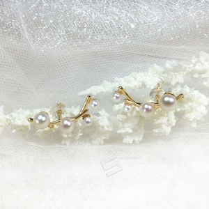 Baby Pearls Silver Ear Climbers, AAA Grade Freshwater Cultured Seed Pearls In Sterling Silver Ear Jackets, Dainty Real Pearls Earrings