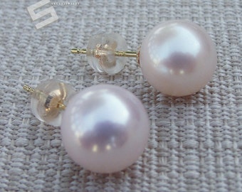 4Pairs Real White Pink Lavender Black Multi Color Real Pearl Earring Gemstone 