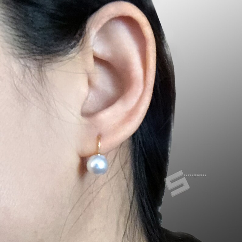 AAA Grade Akoya Pearls And Solid Gold Covertable Earrings Japanness Akoya Pearls In 18KT Gold Ear Jackets Pearl /& Gold Two Way Earrings