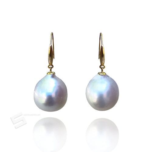 Tahitian Pearls in 18KT Gold Earrings Baroque South Sea | Etsy