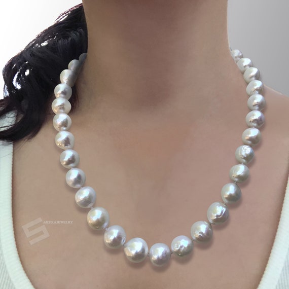 Collana A 2 Fili In Perle Bianche Coltivate E Argento Rodiato Collane - Foto 7