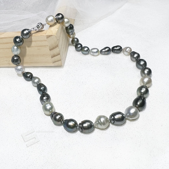 Perla Barocca Nera D'acqua Dolce Da 13" St 8-9 Mm. Circa
