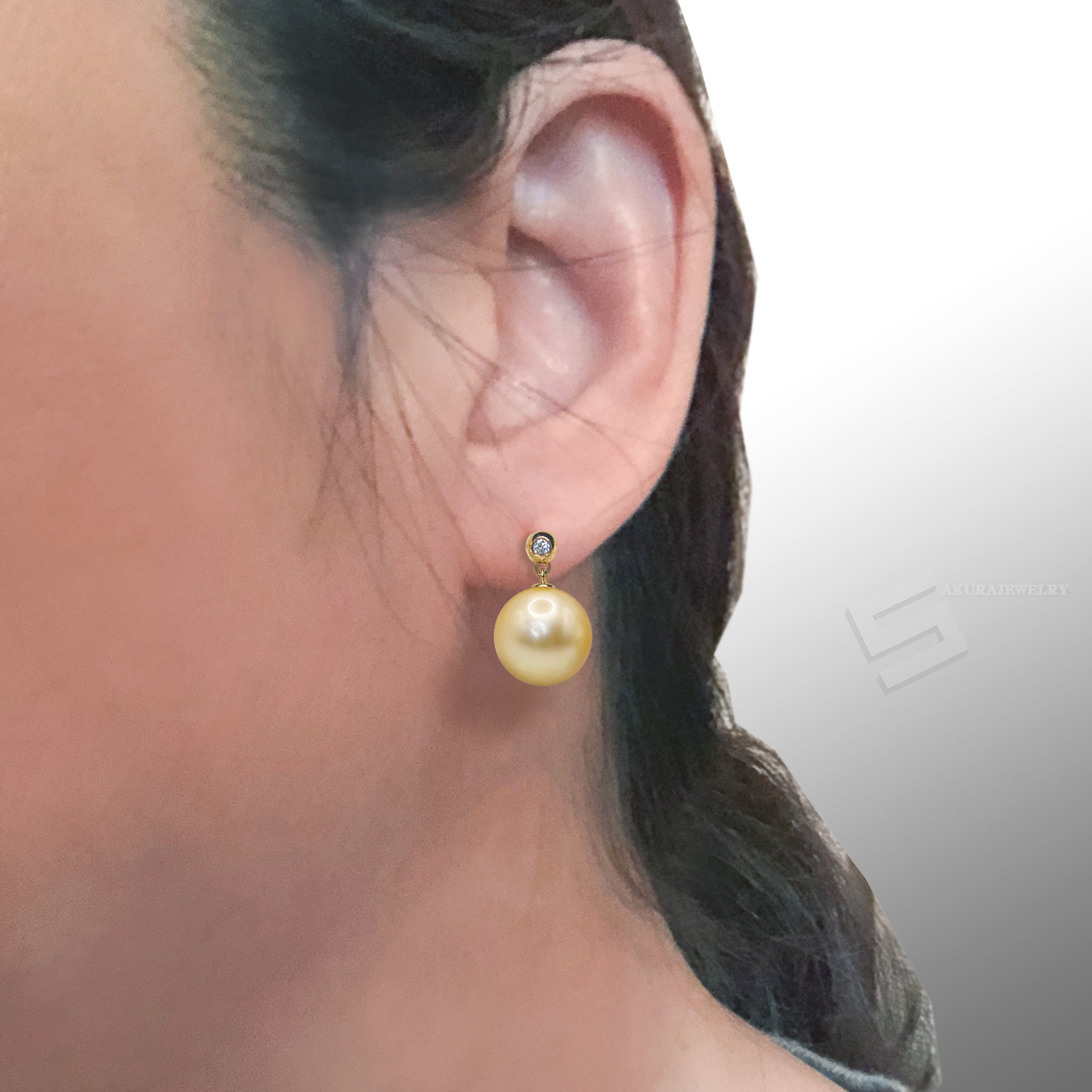 Orecchini A Goccia Perle AAA 16mm Orecchini A Goccia Con Perla Rosa Mare Del Sud - Oro 14kt, Diametro 16mm, Perfetti Per Un Look Elegante Orecchini Perla Rosa - Foto 8