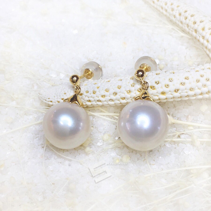 Big Pearls Solid Gold Earrings 11-12MM Freshwater Pearls in - Etsy