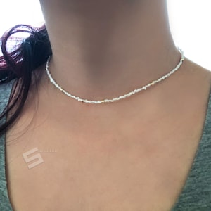 Akoya Keshi Pearls And 14KT Gold Choker, Baby South Sea Pearls In Solid Yellow Gold Choker Necklace, Japaness Akoy Pearls Stackable Necklace