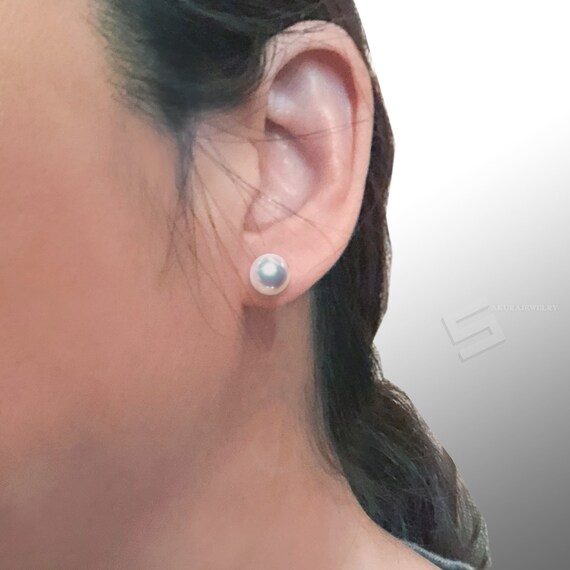 akoya pearl 9mm pearl stud earrings