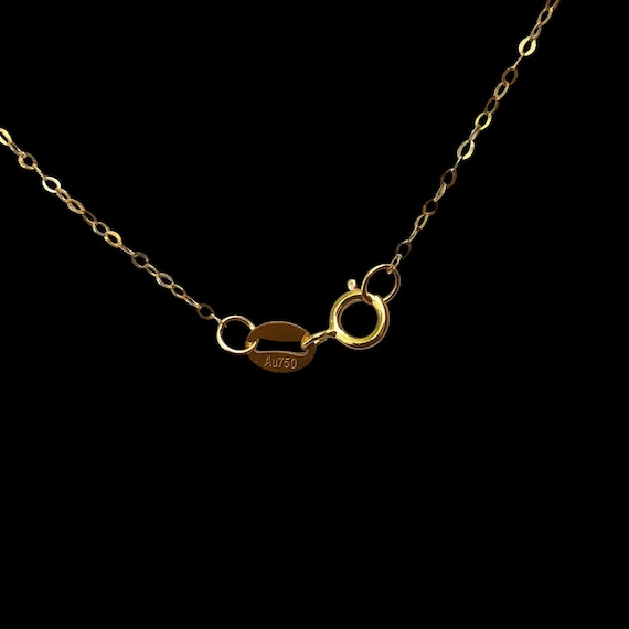 18KT Solid Gold Chain Necklace, 1.1MM 18K Solid Yellow Gold Necklace, 16", 18" Long