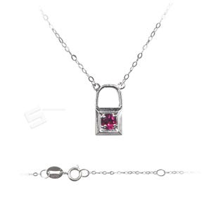 Delicate 18KT Gold Rubellite Necklace, Red Tourmaline And Genuine Diamond In AU750 Solid Gold Double Side Charm Necklace, Length Adjustable