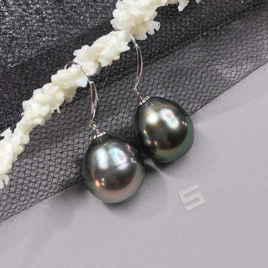 Tahitian Pearls In 18KT Gold Earrings Baroque South Sea | Etsy