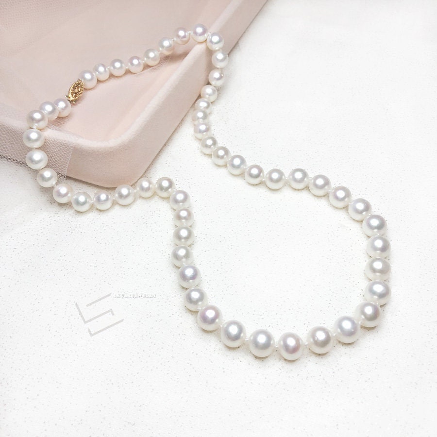 AAA Grade Pearls And14k Gold Necklace Freshwater Cultured - Etsy