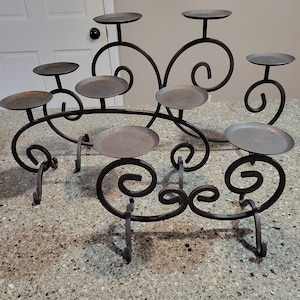 Cast iron candle holder, mid century candle holder, gothic candelabra, cast iron candelabra, vintage cast iron, vintage iron candelabra