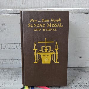 Saint Joseph Sunday Missal and Hymnal 1966 vintage, Catholic complete masses, 1966 Missal book, Catholic book, Catholic book with ribbons