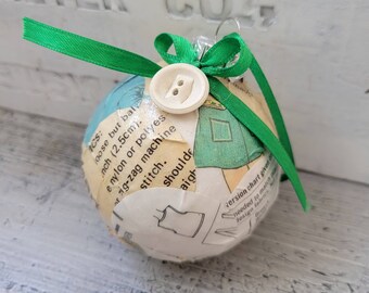 Sewing pattern ornament, vintage sewing ornament, vintage sewing pattern Christmas ornament, Sewing gift, seamstress gift, sewing pattern