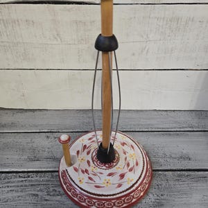 Ceramic paper towel holder, vintage paper towel holder, hand painted rare paper towel holder, fancy towel holder, ceramic towel holder