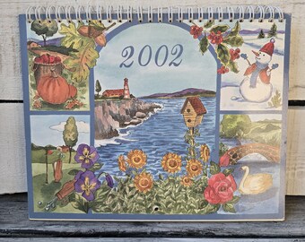 2002 Wall Calendar, Vintage Calendar 2002, Photo Calendar 2002