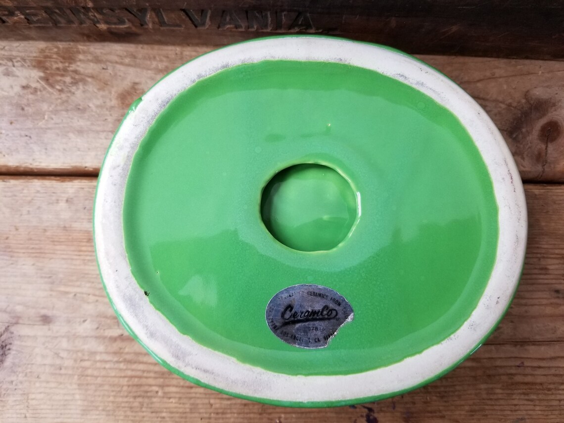 Ceramic soap dish vintage green vintage soap holder Ceramco Etsy