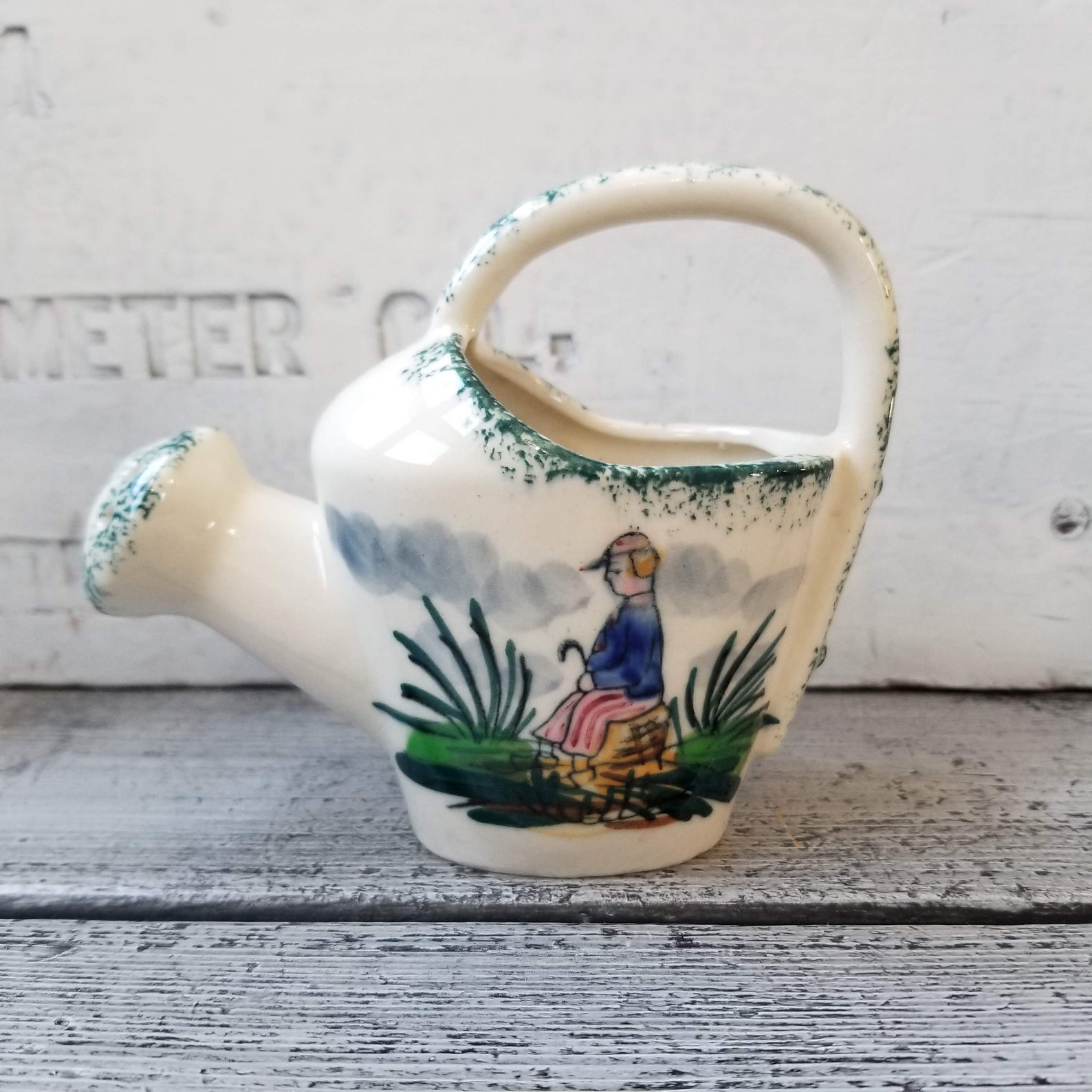 Mini Watering Can Vintage Small Ceramic Watering Pot Ceramic Etsy