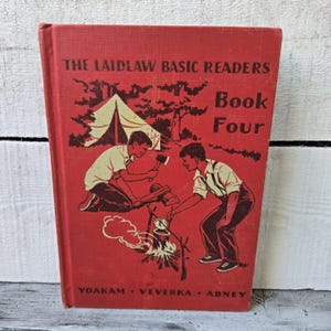 Laidlaw Basic Readers Book Four by Yoakam, Veverka and abney 1941, vintage children's reader book, 1940s kids book, vintage reader 1940s
