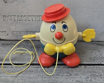Vintage Fisher Price Humpty Dumpty - #736, 1970s, Red Yellow, Blue