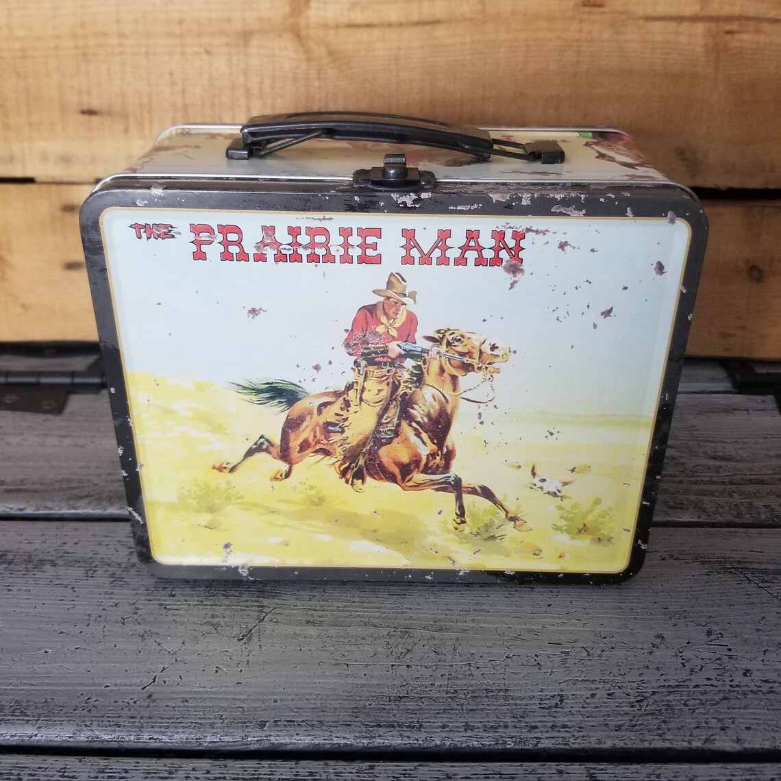 Western lunch box vintage metal western lunch box Prairie Etsy