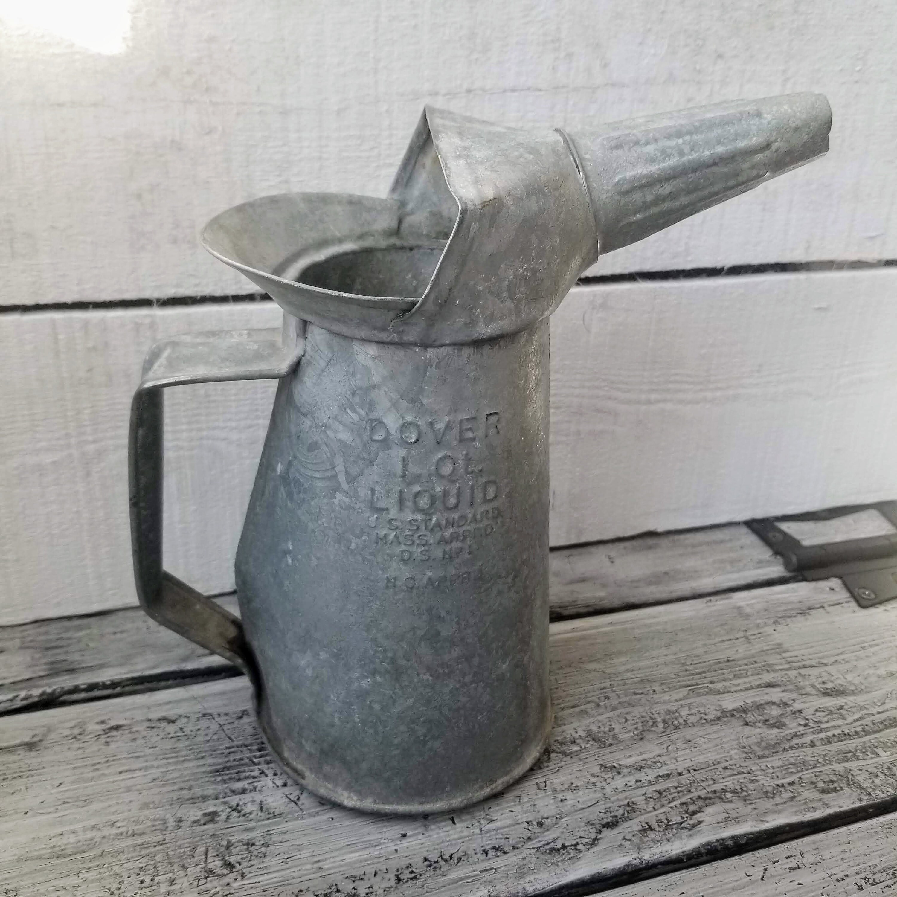 Vintage Small Thumb Metal Oil Can with Curved Spout. From the Farm Days!