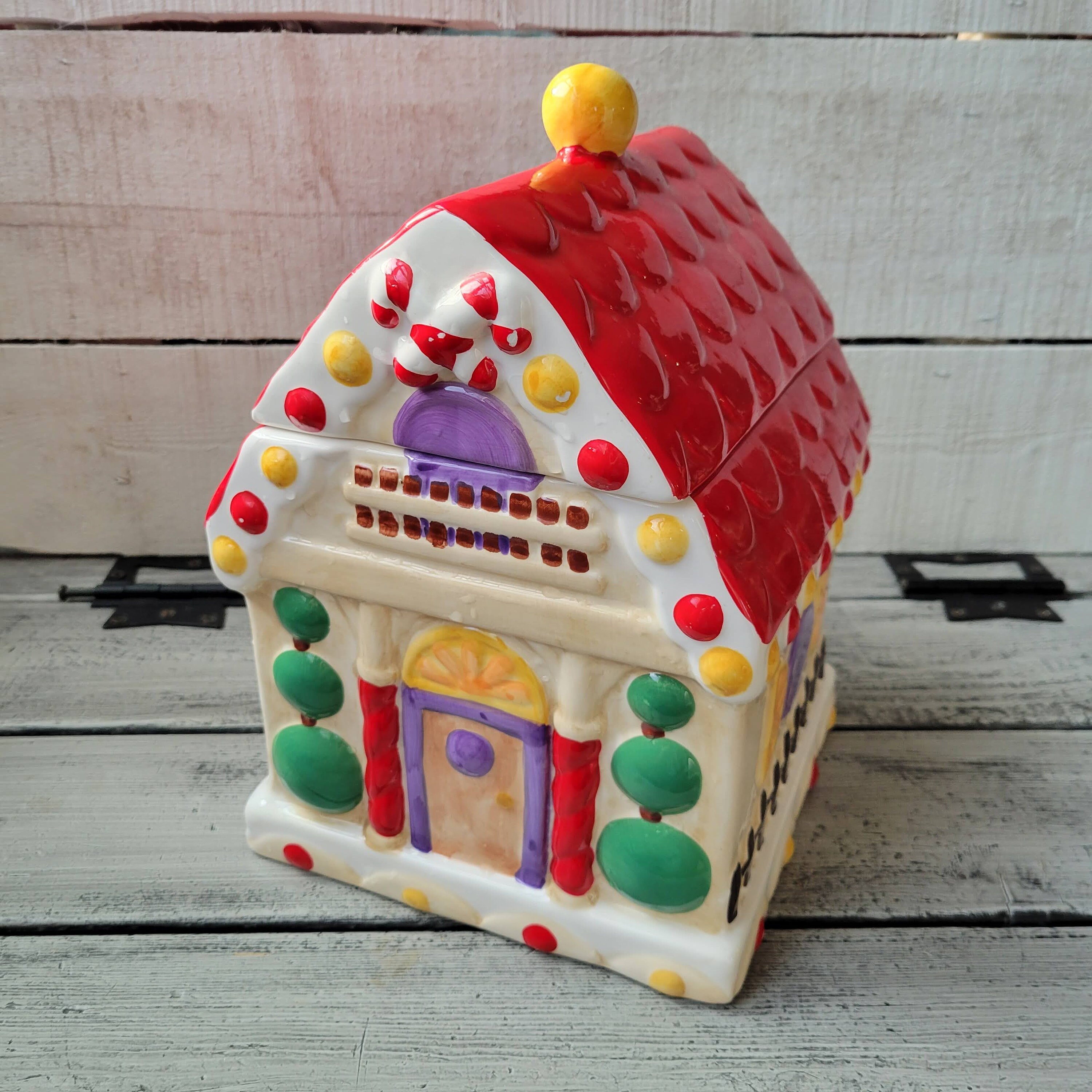 Christmas Cookie Jar Vintage Gingerbread House Cookie Jar Etsy