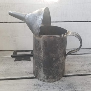 Oil can vintage, oil can with spout, handmade oil can, farmhouse vase, silver oil can, vintage oil can, vintage oil can with spout, rare oil