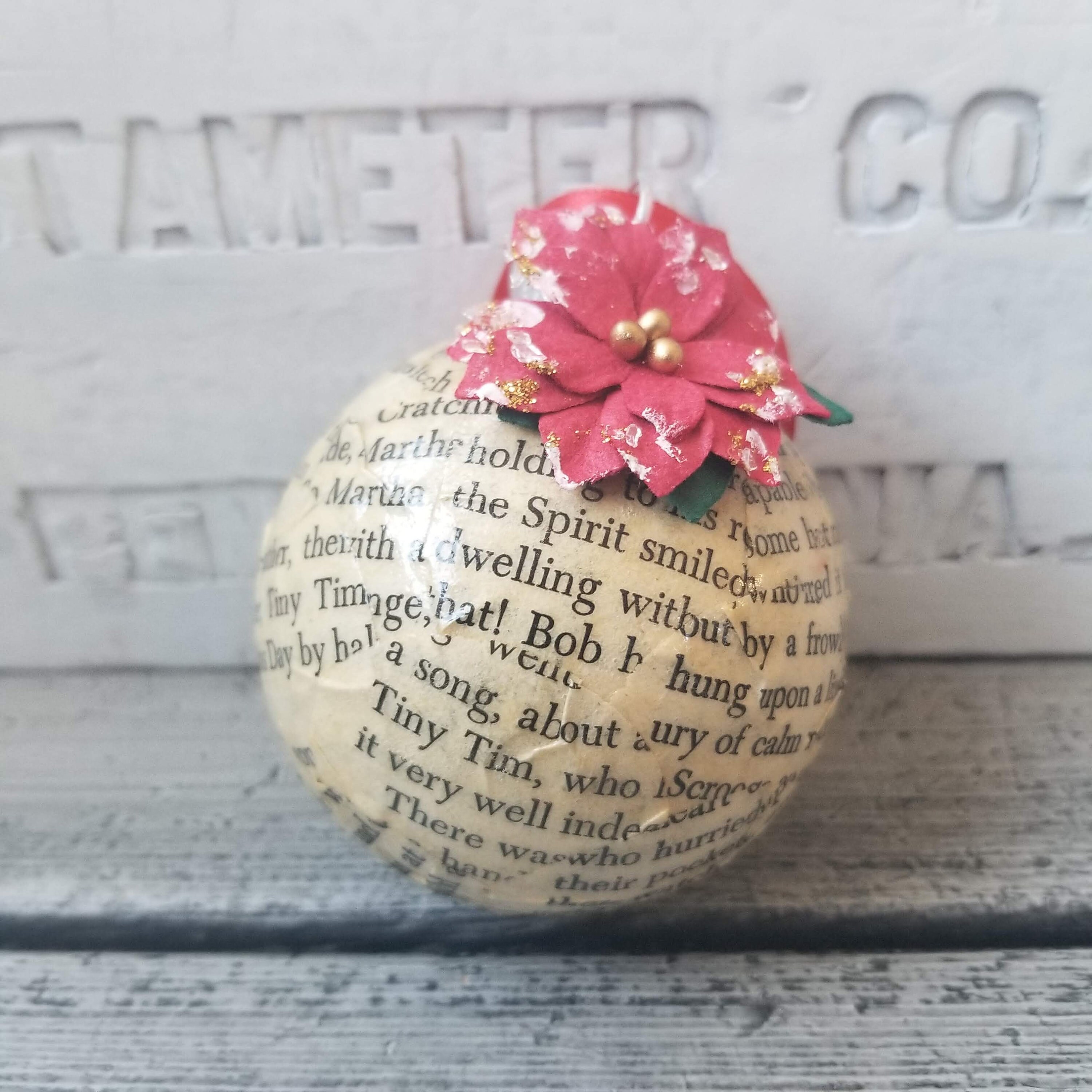 A Christmas Carol book page Christmas ornament vintage Etsy