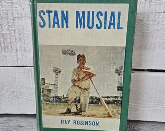 Stan Musial by Ray Robinson 1963 vintage book, Baseball's Durable "Man" Stan Musial book, vintage baseball book, 1960's baseball Stan Musial