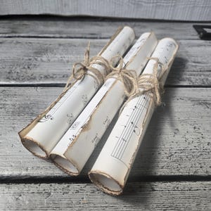 Vintage Scrolls, Music Scrolls, Vintage Sheet Music Scrolls, Vintage ...