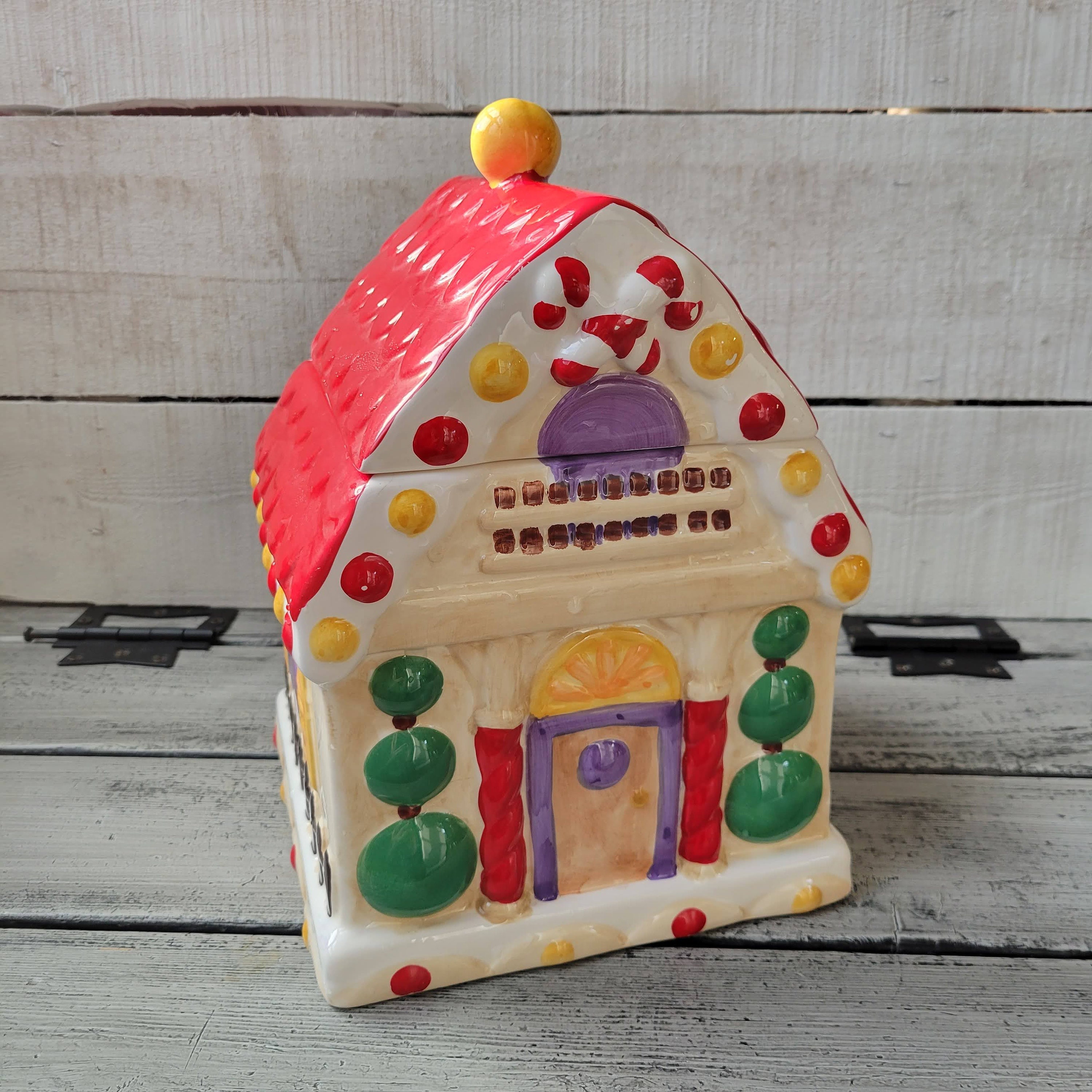 Christmas Cookie Jar Vintage Gingerbread House Cookie Jar Etsy