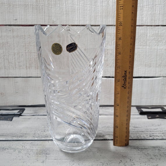 BOHEMIA made in CZECHOSLOVAKIA　vase Bohemia Czech Republic Crystal Floral Vase with Clear Glass