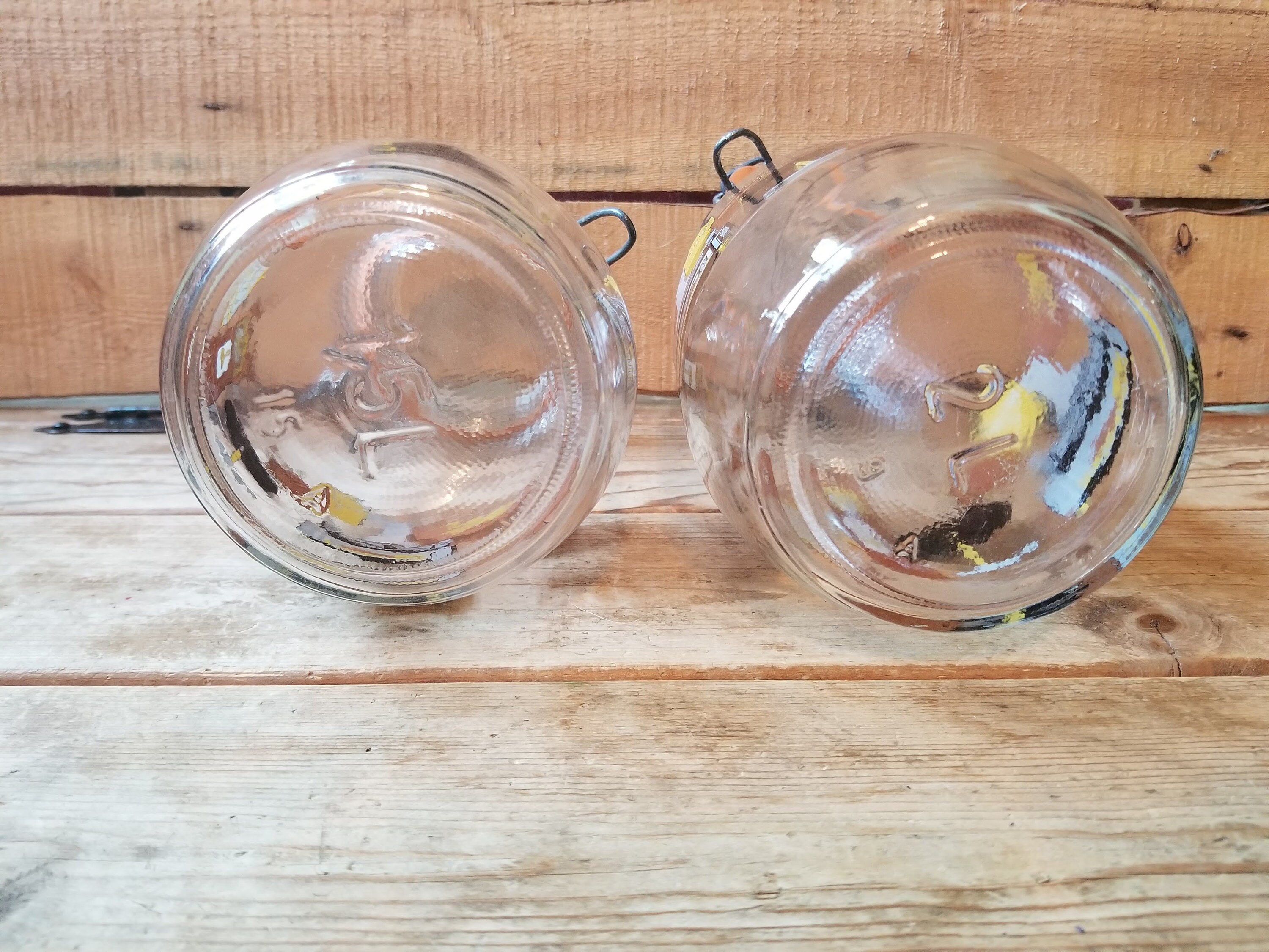 French Canister Jar Set Vintage French Glass Container Pair Etsy