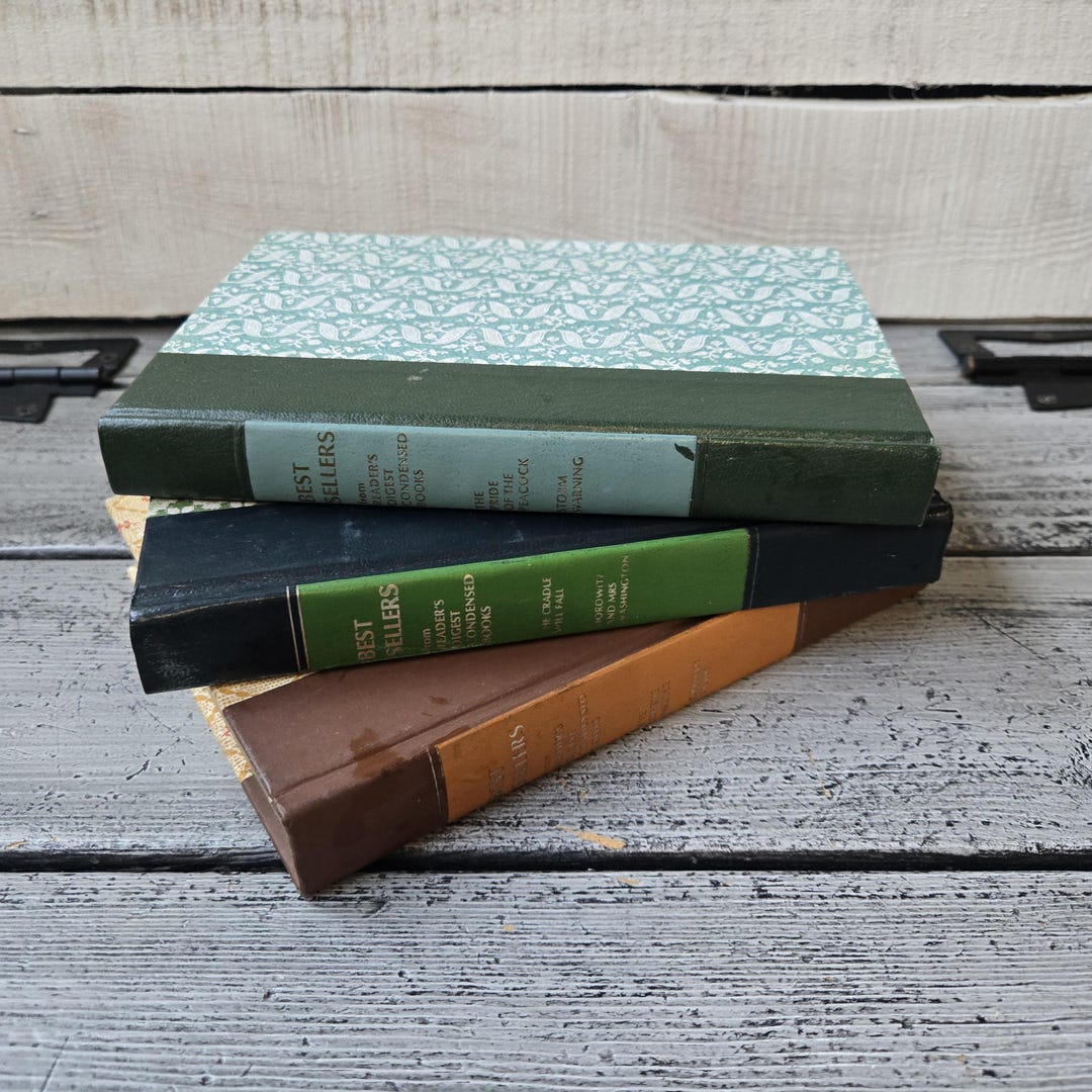 Colorful Small Book Set, Decorative Vintage Books, Book Stack Blue ...
