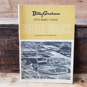 Billy Graham Crusade songbook, Upper Midwest vintage songbook, Cliff Barrows songbook, vintage Billy Graham book
