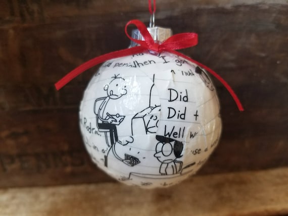 Diary Of A Wimpy Kid Book Pages Ornament Upcycled Book Etsy 50 - Diary Of A Wimpy Kid Book Pages Ornament Upcycled Book Etsy