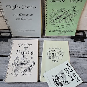 Church cookbook set of 3, vintage cookbooks from churches, church cookbook, church binder cookbooks, vintage ring binder church cookbooks