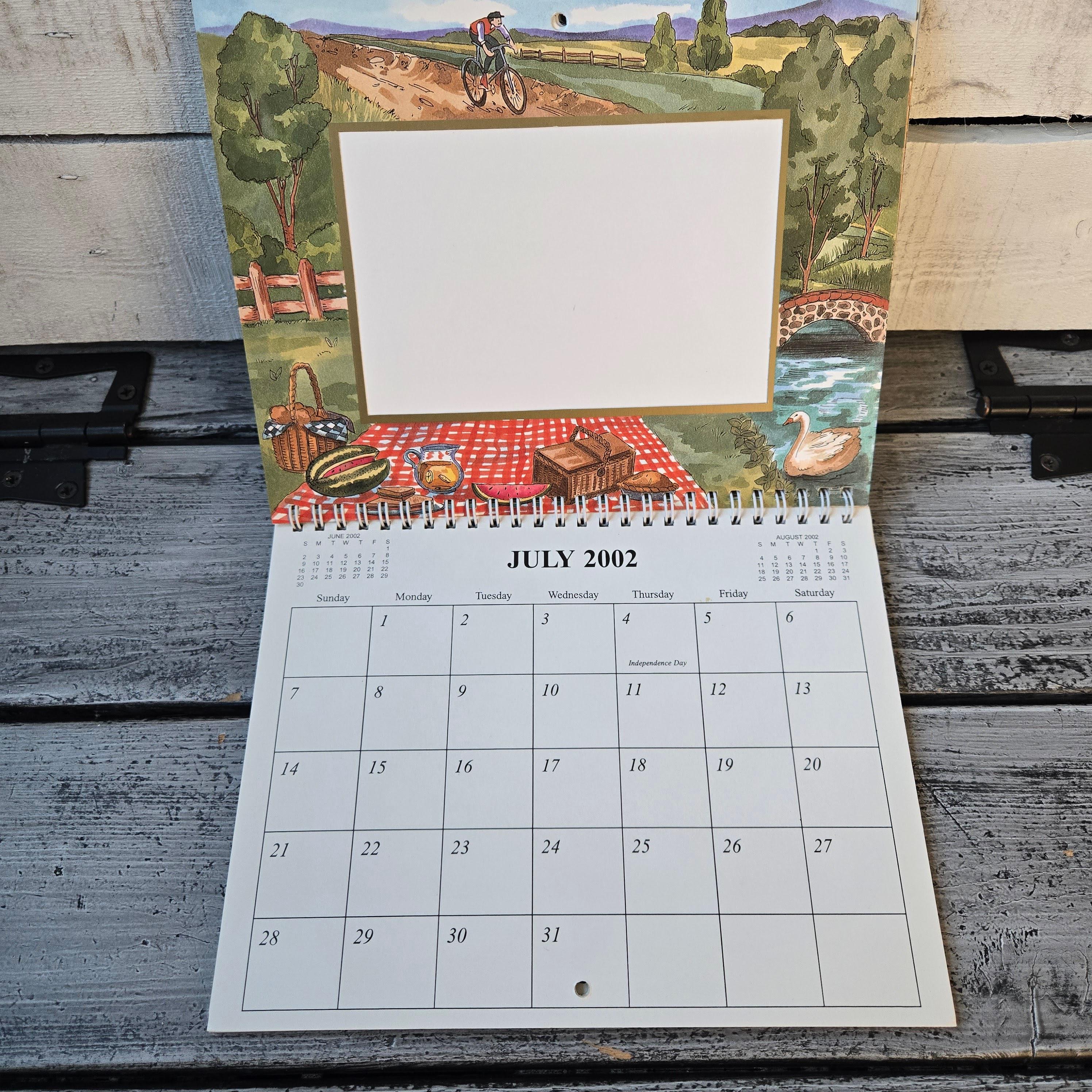 2002 Wall Calendar, Vintage Calendar 2002, Photo Calendar 2002