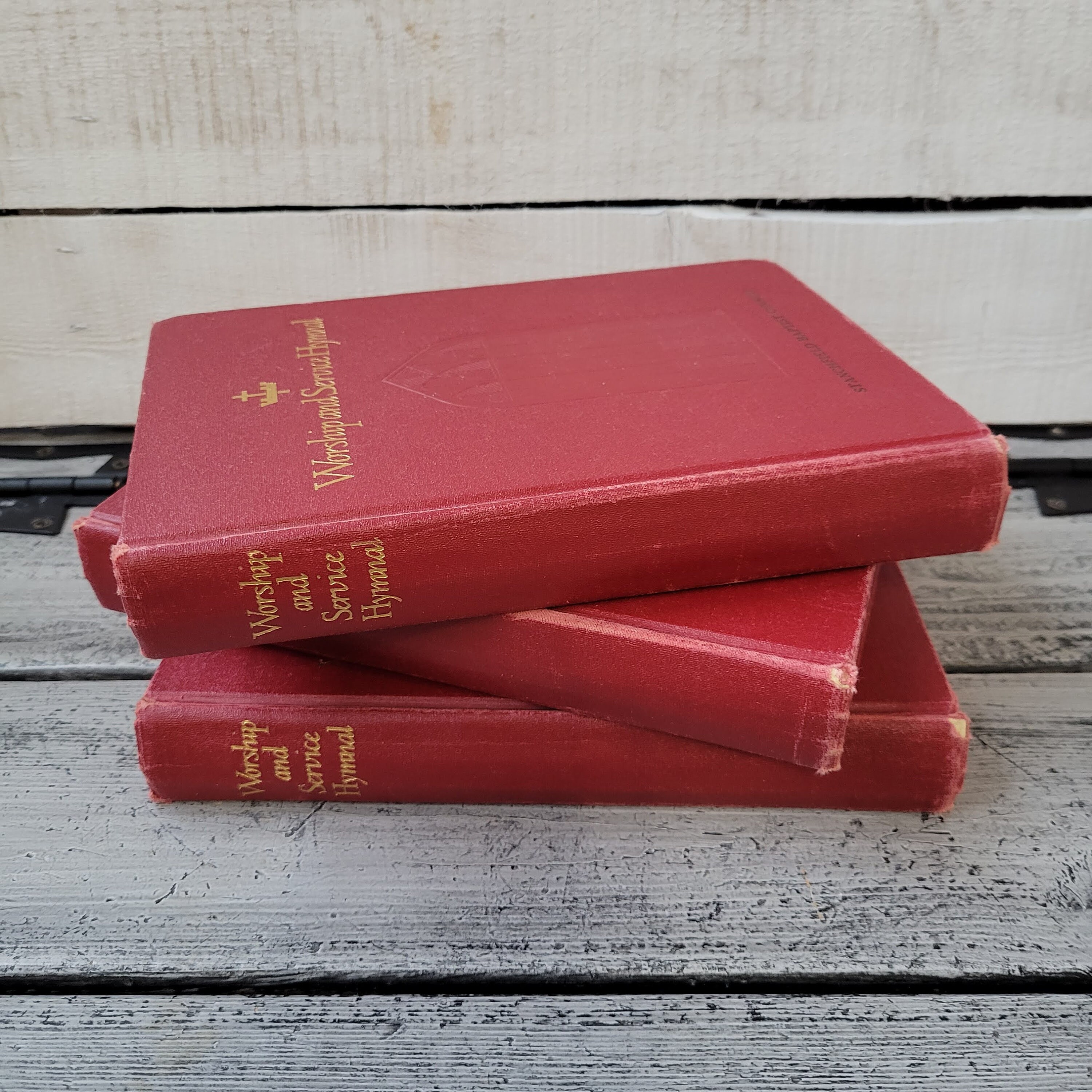 Vintage Hymnal 1 Red Hymnal Book Worship and Service Etsy
