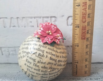A Christmas Carol book page Christmas ornament, vintage Christmas Carol by Charles Dickens ornament, upcycled book ornament, Dickens