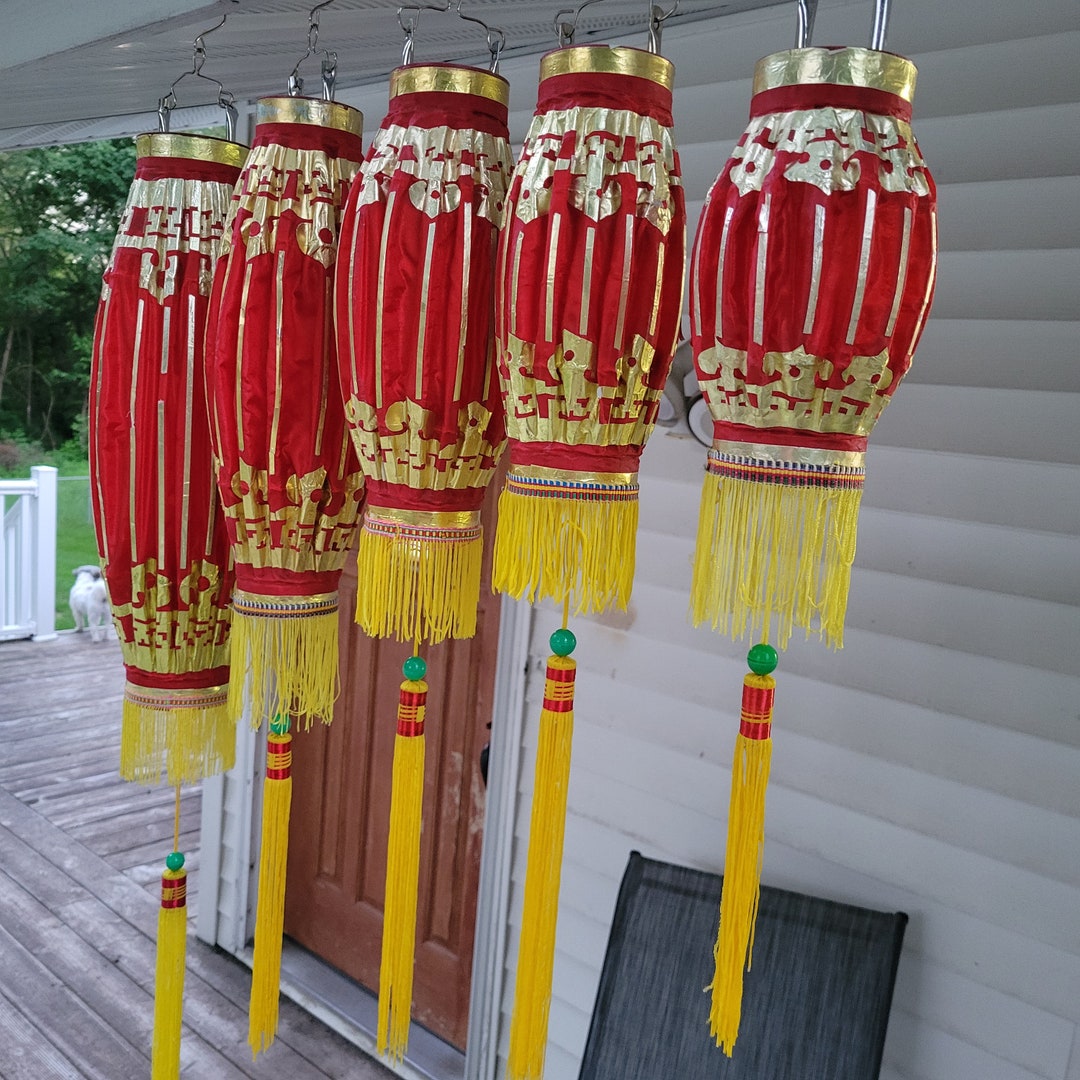Chinese Lanterns Vintage, Silk Lanterns Chinese, Vintage Authentic ...