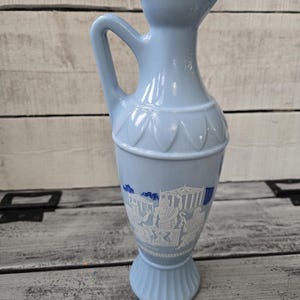 Vintage Jim Beam decanter, blue decanter 1960&#39;s, Socrates decanter, Aristotle decanter, Plato decanter, blue Jim Beam bottle, Greek decanter