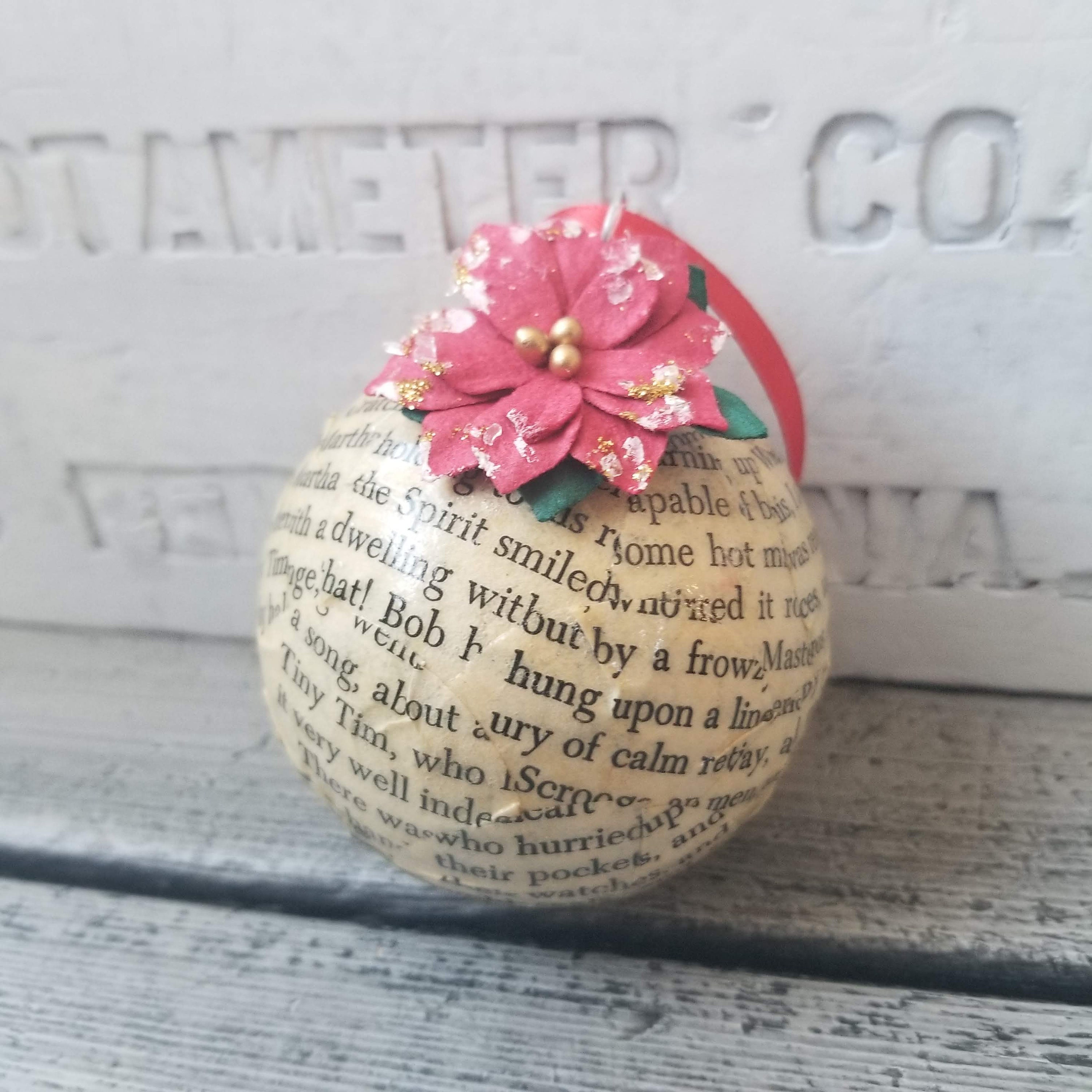 A Christmas Carol book page Christmas ornament vintage Etsy