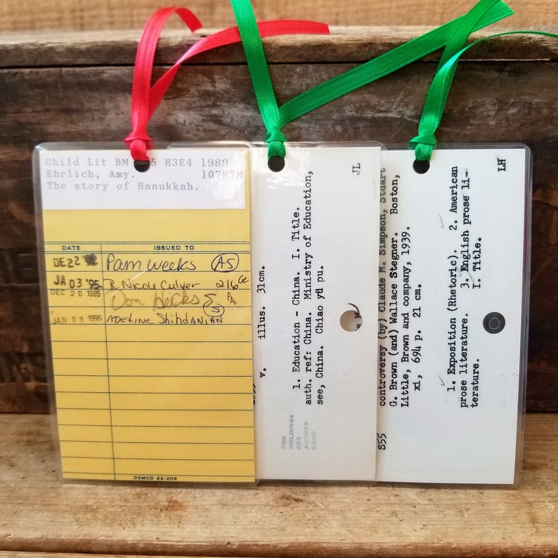 library checkout card bookmark card catalog bookmark book etsy