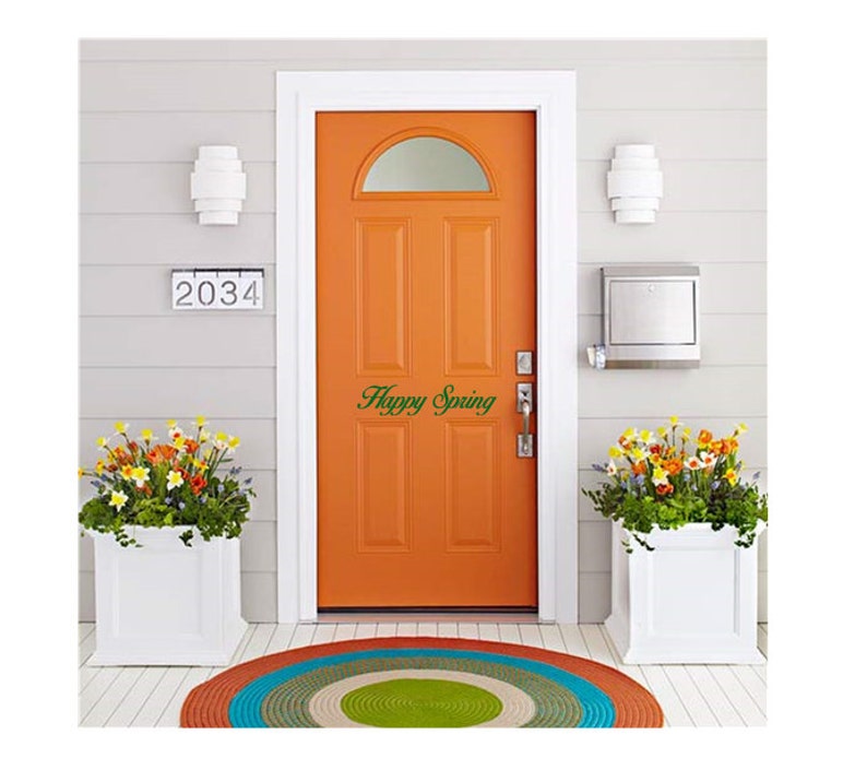 Happy Spring Vinyl Door Decal Decals Front Image 0