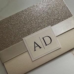 glitter wedding invitation, beautiful wedding invitation, gold glitter wedding invitation, glitter invitation, handmade wedding invitations